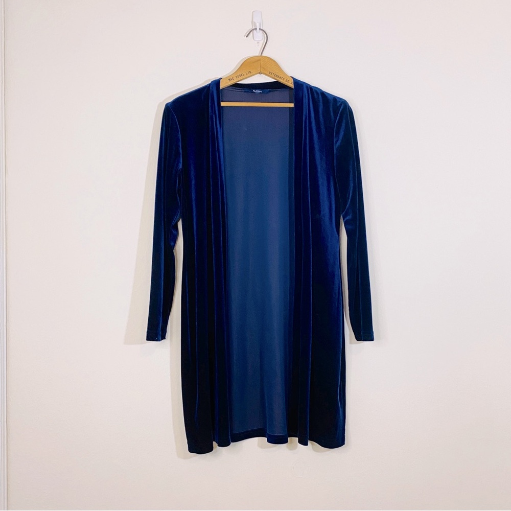 🖤 Reitmans | 90s Blue Velvet Cardigan